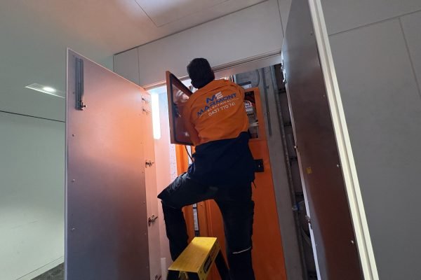 Marmont Electrical electrician installing a new Hager switchboard in a Frenchs Forest home