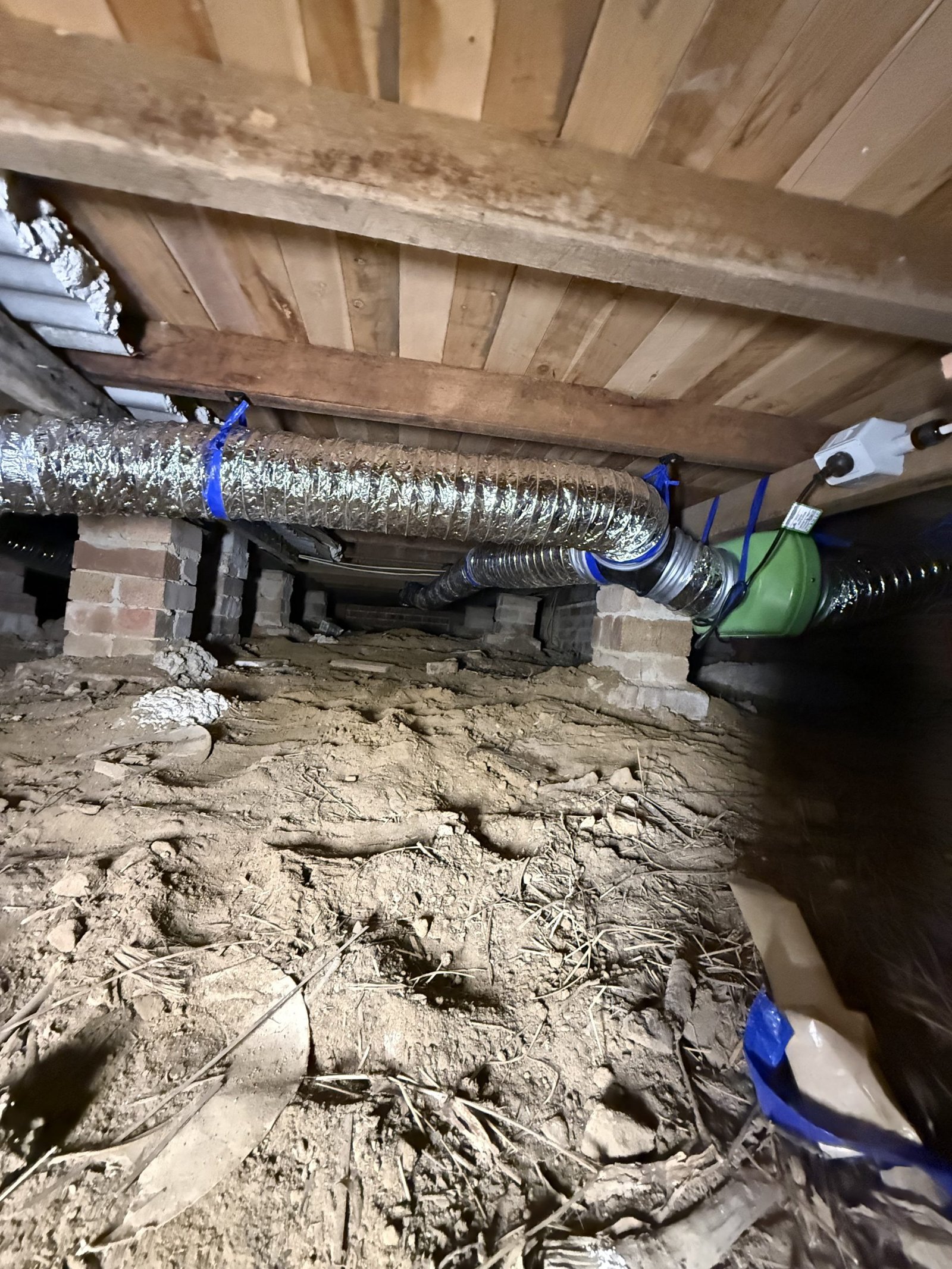 Subfloor ventilation fan installed under a Northern Beaches home by Marmont Electrical